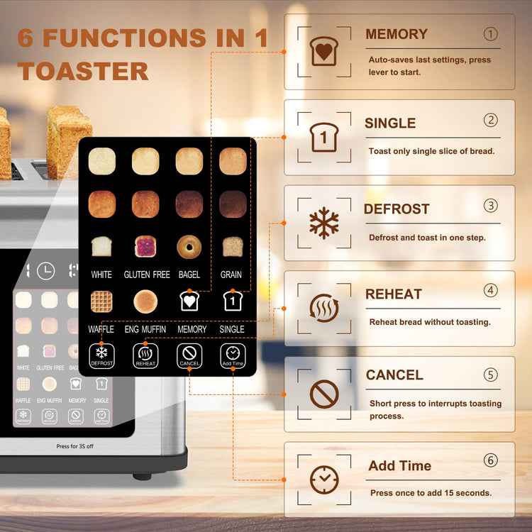 4 Slice Toaster Touch Screen