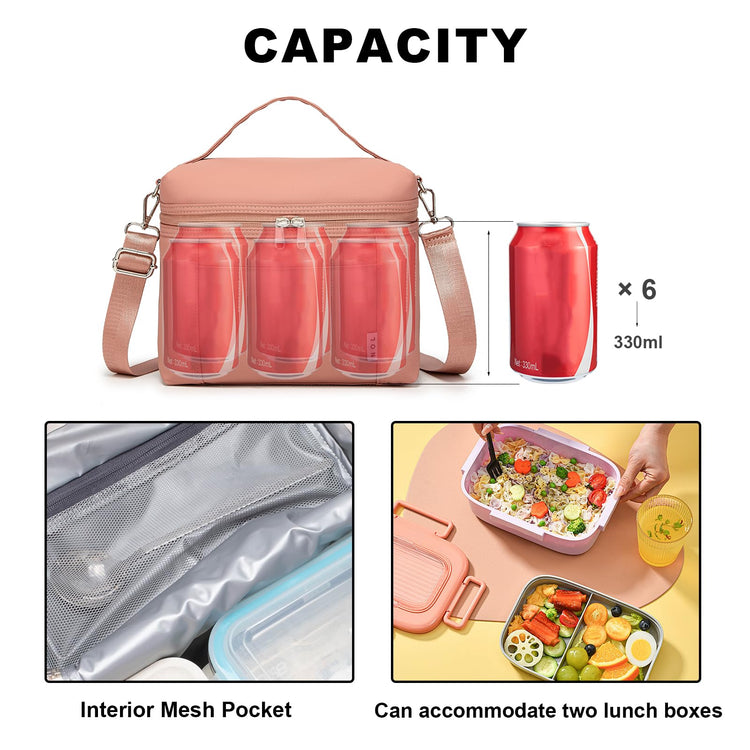 NOL Insulated Lunch Bags for Women Cooler Bag Lightweight Nylon Waterproof Lunch Box for Work