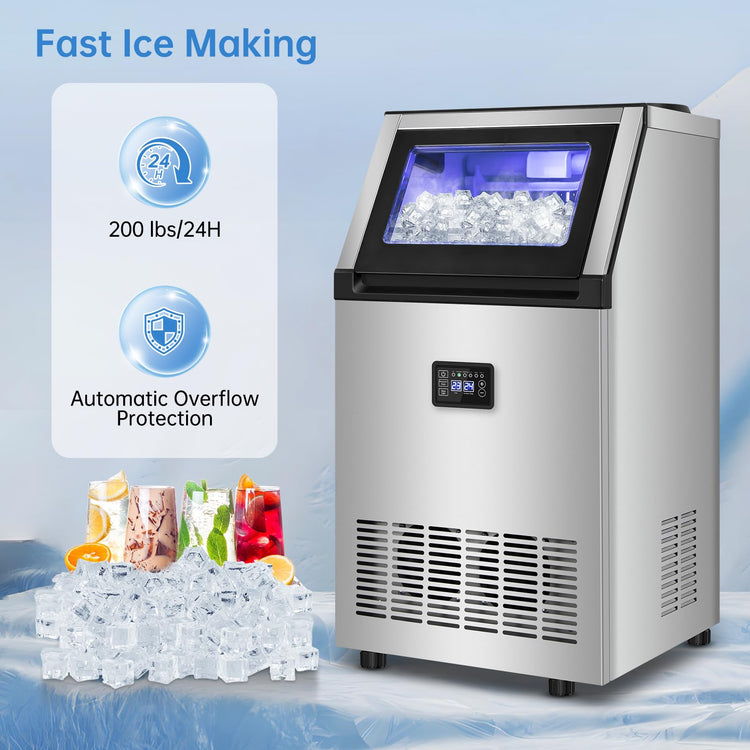 200 lbs High Output Ice Maker Undercounter Built