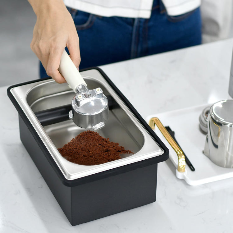Espresso Knock Box Stainless Steel Large Coffee Puck Container Knockbox