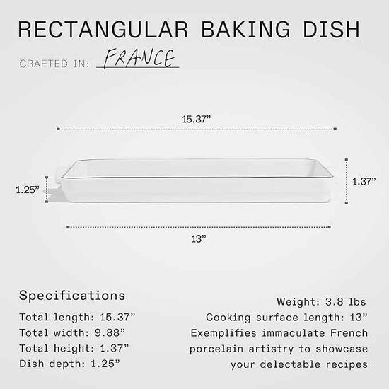 Made In Cookware | Baking Slab | Pure French Porcelain | Crafted in France | Navy Rim