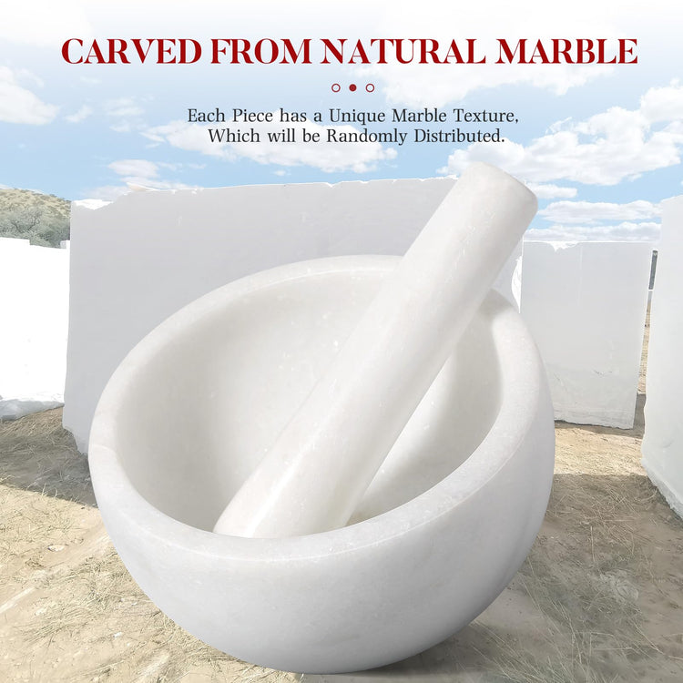 Marble Mortar and Pestle Set