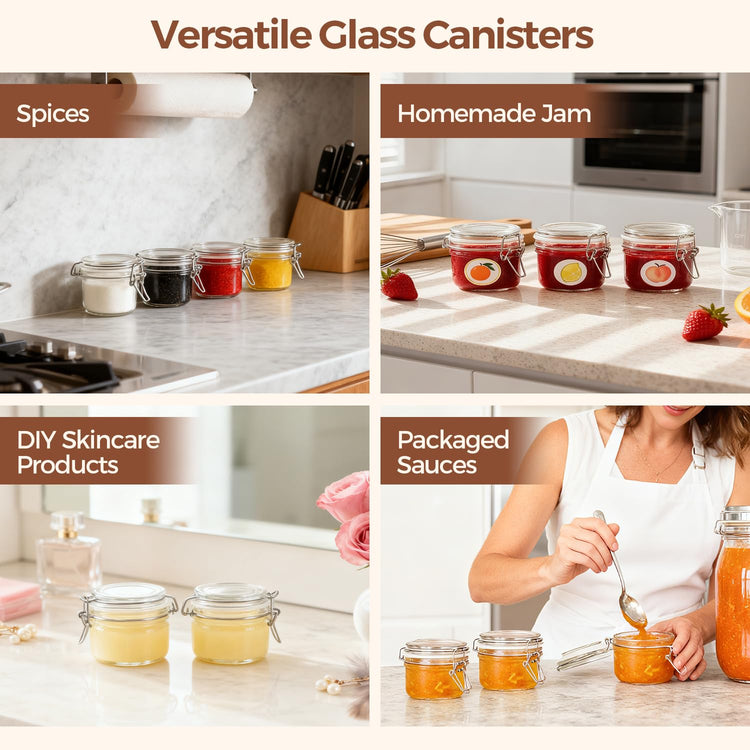 Small Glass Spice Jars with Airtight Lids 4 oz 12 Pack Mason Pantry (12 Count)