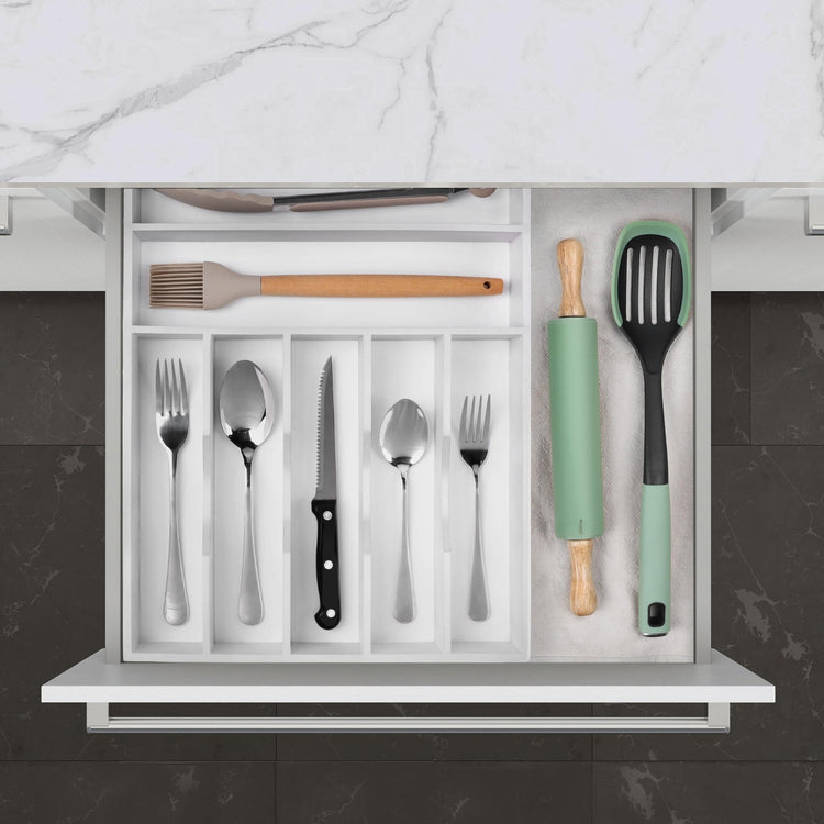 Kitchen Bamboo Silverware Organizer