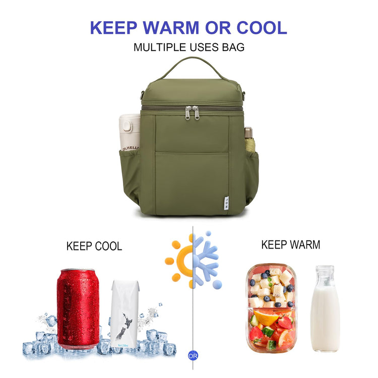 NOL Insulated Lunch Bags for Women Cooler Bag Lightweight Nylon Waterproof Lunch Box for Work