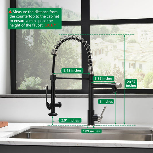 Pull Down Kitchen Faucet with Sprayer Commercial
