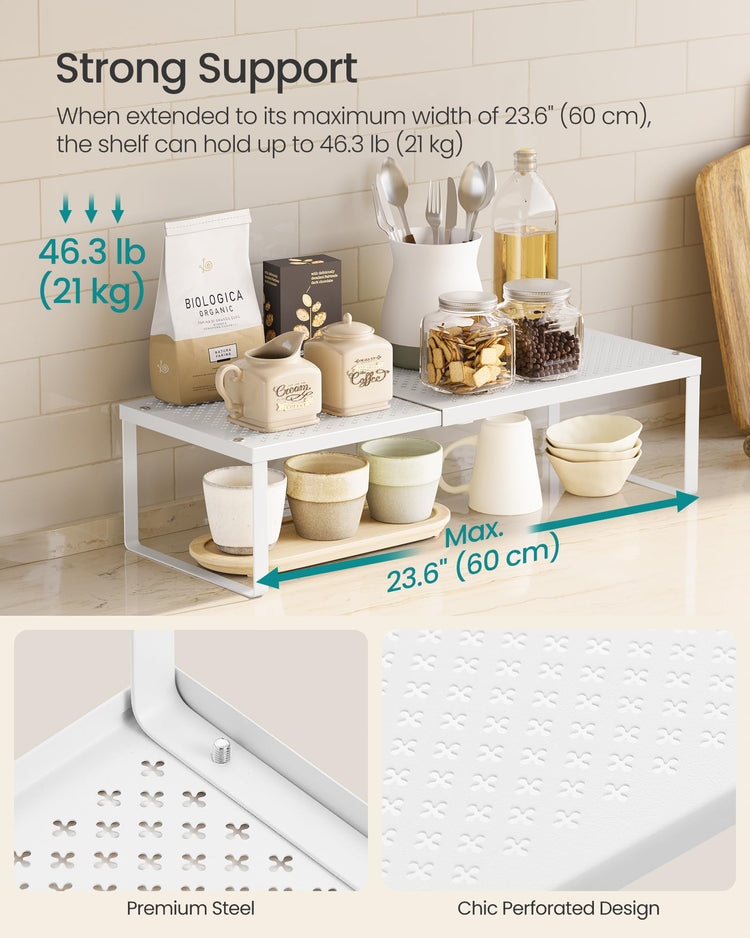Spice Rack Expandable Kitchen Countertop Shelf (2 Count)