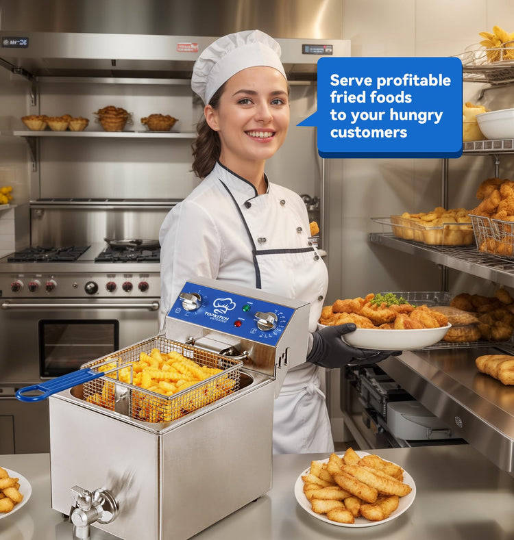 6.3Qt Electric Fryer with Oil Drain