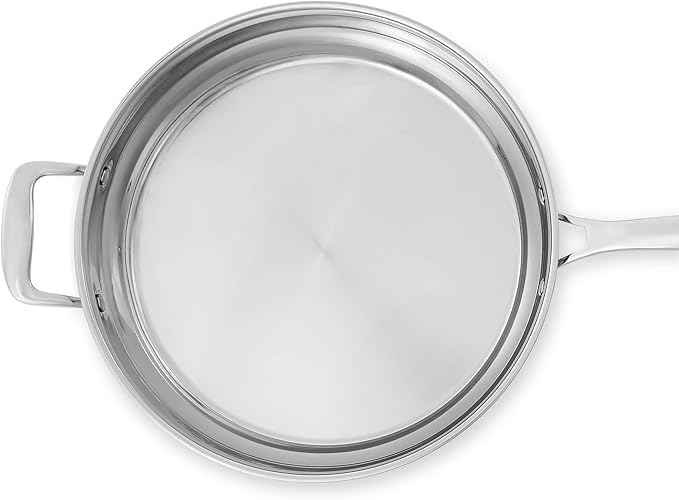 Amazon Basics Stainless Steel Cookware 11-Piece Set, Oven Safe, Induction-Ready, Even Heating, Non Toxic, Stay-Cool Handles, Pots and Pans, All Stovetops, Glass Lids, Silver
