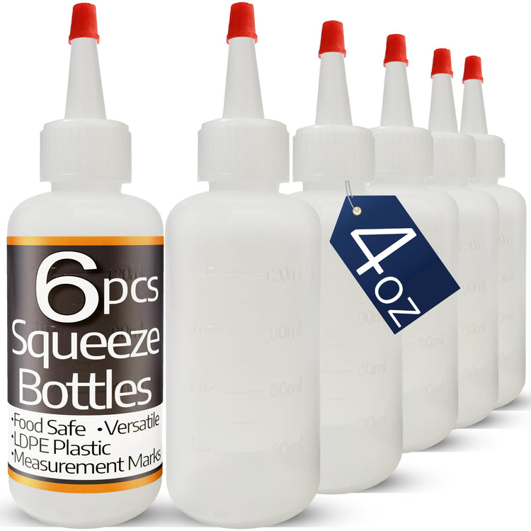 Plastic Squeeze Bottles with Red Tip Cap