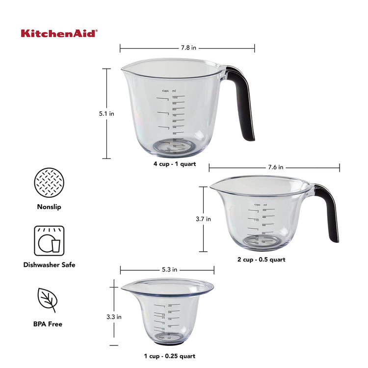 KQ298OSOBA Gourmet Set of 3 Measuring Jugs (3 Count)