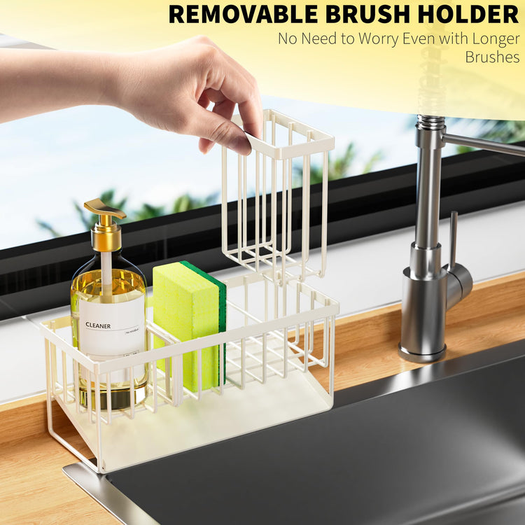 Off White Sponge Holder for Kitchen Sink