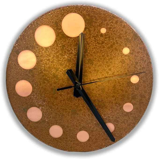 Handmade Pure Copper Wall Clock for Home Decoration, Decor Clock for Living Room, Bedroom and Kitchen, Rustic Decorative Mural Clock Art for Farmhouse (Circles of Time, 11)