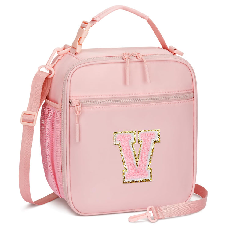 Lunch Box Kids Large Initial Insulated Lunch Bag for Girls