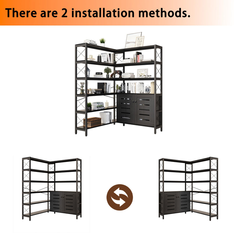 6 Shelf Corner Bookshelf (6 Count)