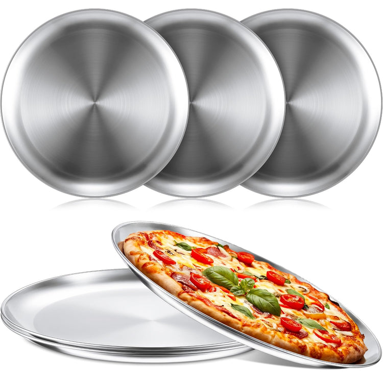 6 Pieces Silver Pizza Pans 12 Inch Bakeware (6 Count)