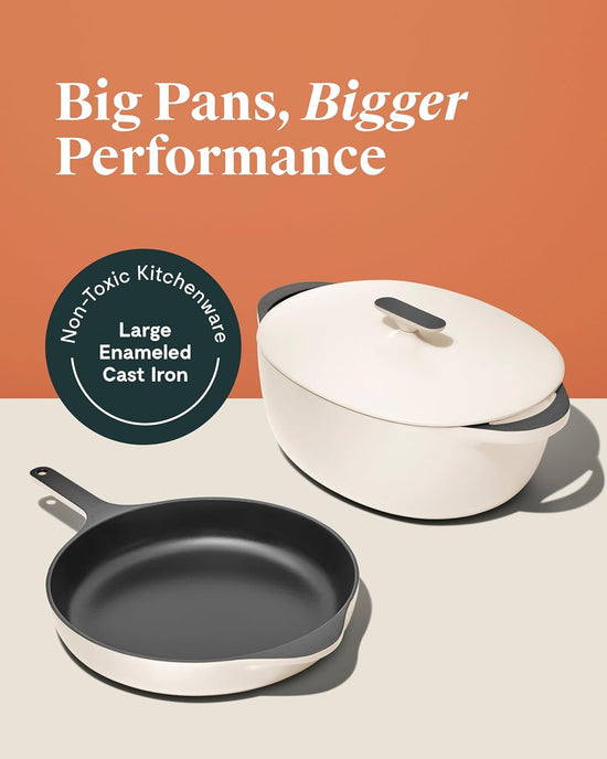 Caraway Cast Iron Skillet - 12” Enameled Cast Iron Pan With 3 Layer Enamel Coating - No Seasoning Required - Compatible With All Stovetops - Free From Forever Chemicals - Charcoal - Nestoria