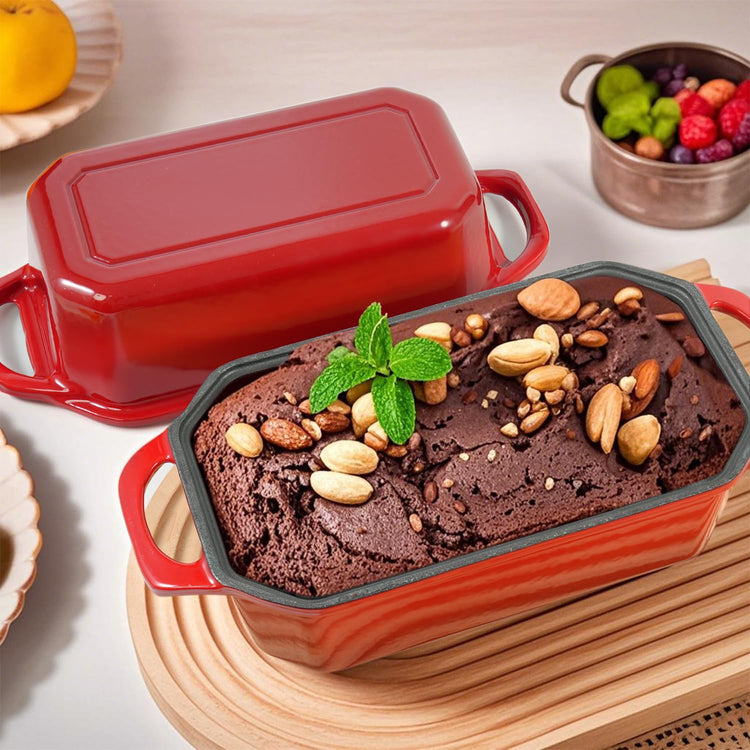 Bread Pan Cast Iron Loaf Pan with Lid Bread Loaf Pan 8.5x4.5 Inch Loaf Pan Enameled Cast Iron Sourdough Loaf Pan