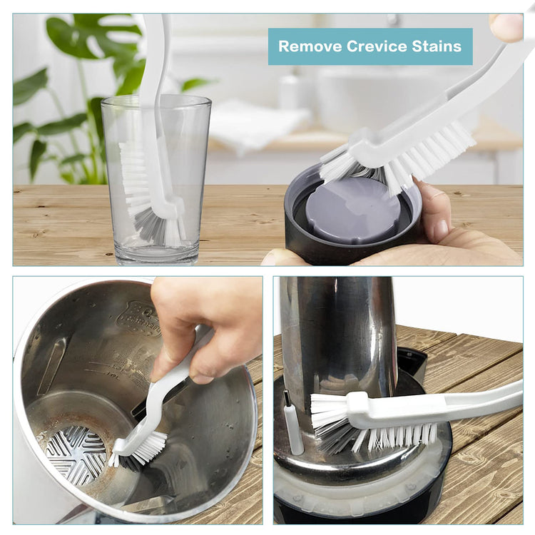 8 Pcs Dish Brush Bottle Bathroom Scrub Brushes Kitchen Cleaning Brush Right Angle Kitchen Brush Sink Household Pot Pan Edge Corners Tile Lines Brush with Stiff Bristles (8 Count)