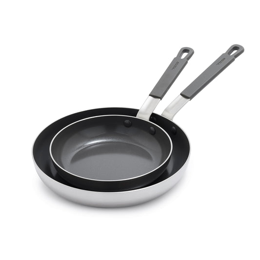 x Bobby Flay Stainless Steel 8” & 10” Frying Pan Skillet Set