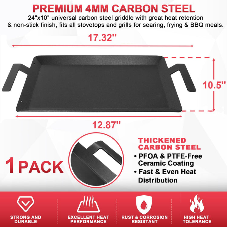 Universal Carbon Steel Griddle for Gas Grill