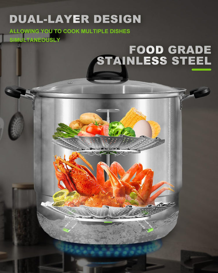 2 Layer Vegetable Steamer Basket for Pot