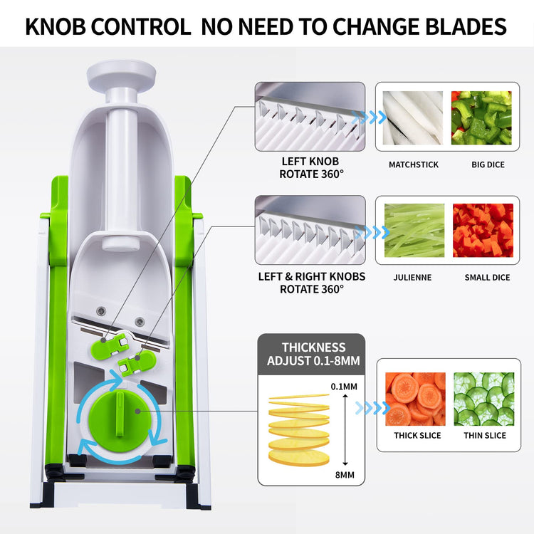 Safe Mandoline Slicer 5 in 1 Vegetable Chopper Food Potato Cutter