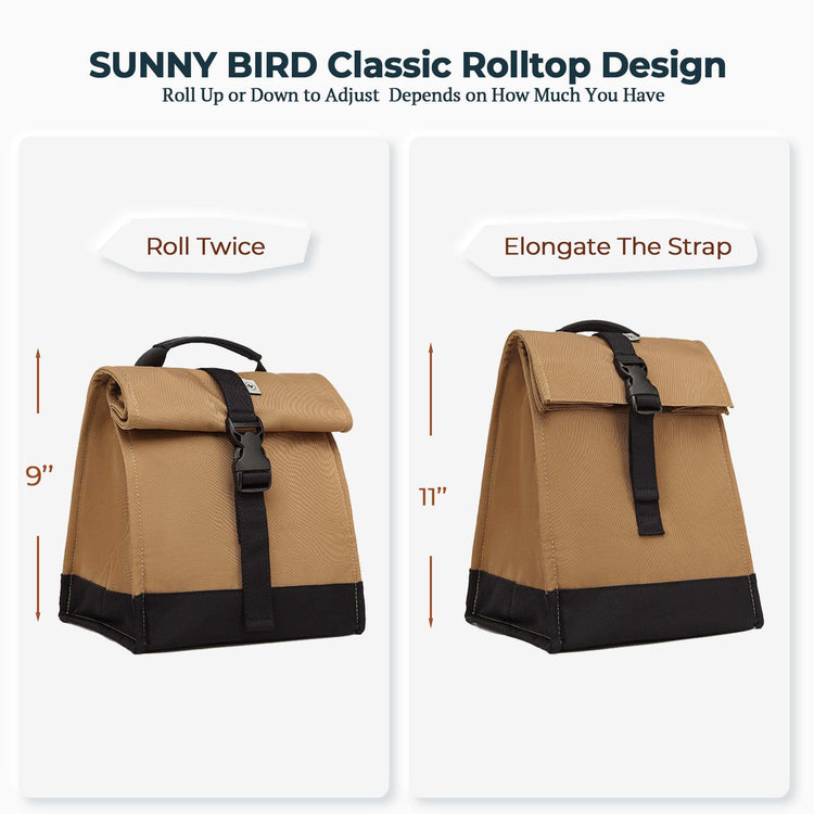 Insulated Lunch Bag Rolltop Lunch Box