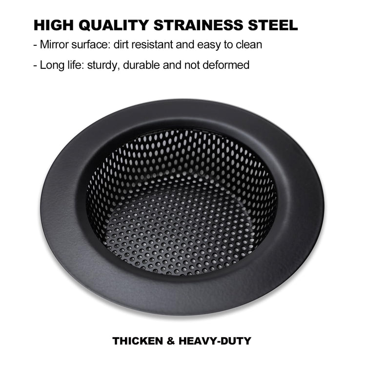 Black Kitchen Sink Drain Strainer (2 Count)