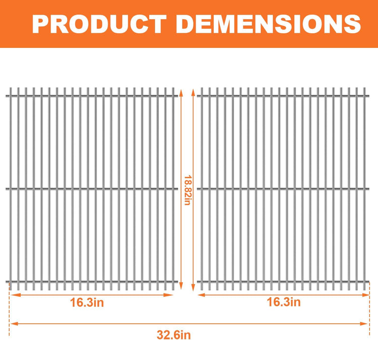 KEESHA 304 Food Grade Stainless Steel Grates Insert for Weber Crafted Genesis II 400 Series Grill Grates for Weber Genesis ll E-410/S-410, LX E-410/LX E-440, E435/S 435, SE-410, LX 440/LX S-440