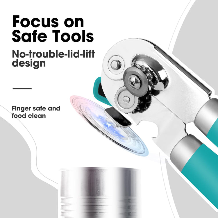 Heavy Duty Hand Can Opener Manual with Magnet Lid Remover
