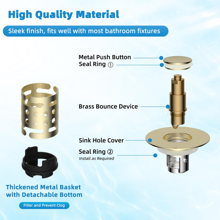 Universal Bathroom Sink Drain Stopper Hair Catcher