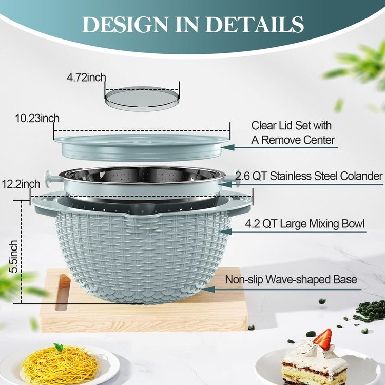 4 1 Colander with Bowl Set