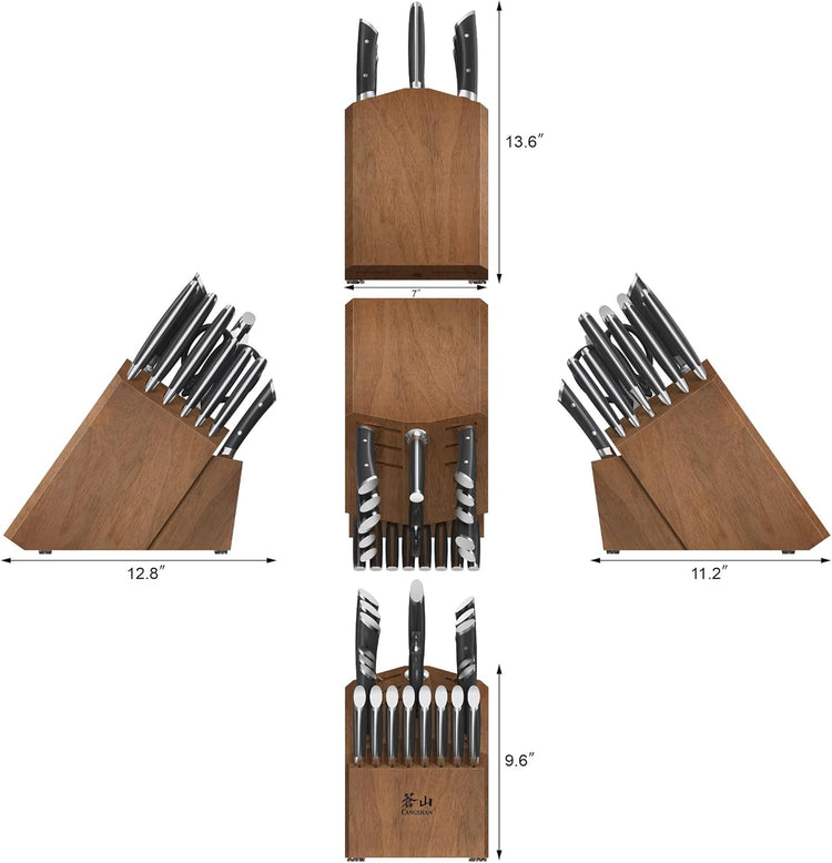 Cangshan HELENA Series German Steel Forged Knife Block Set (23-Piece, Black)
