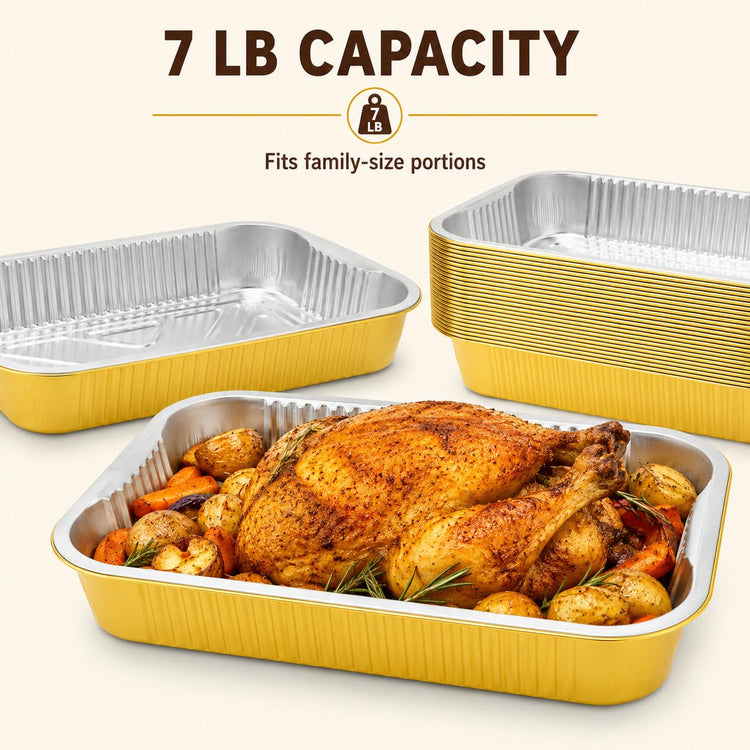 35 Pack Aluminum Pans Half Size 9x13 Extra Heavy Duty (35 Count)
