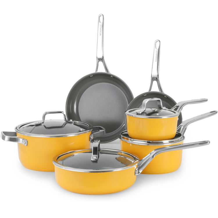 Yellow 10 Piece Ceramic Cookware Set