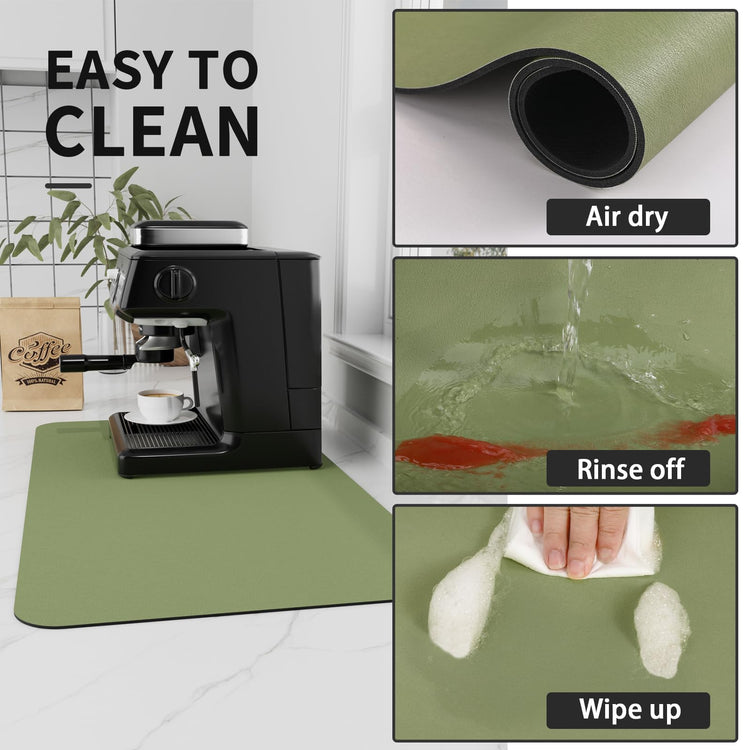 Coffee Mat Absorbent Hide Stain Rubber Backed Dish Drying Mat for Kitchen Counter
