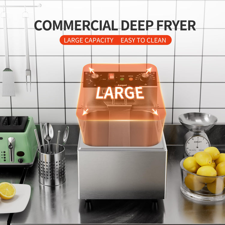 Electric Deep fryer Single Tank Deep Fryer with Basket Capacity 10L
