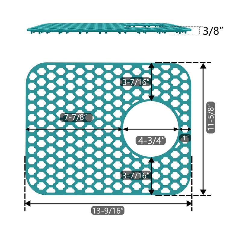 2 Pack Silicone Sink Protector Mat for Kitchen Sink Rear Drian Green