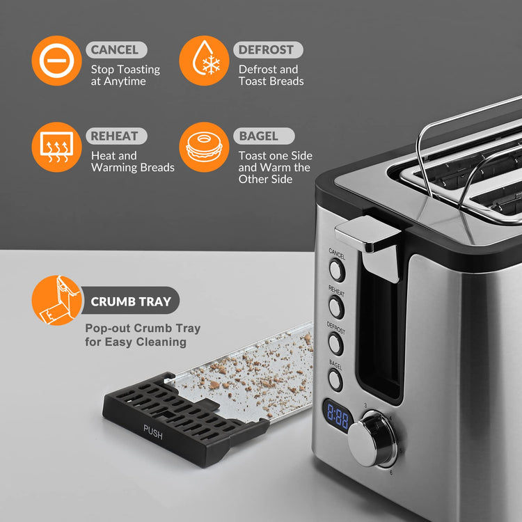 Toaster 2 Slice Stainless Steel Body