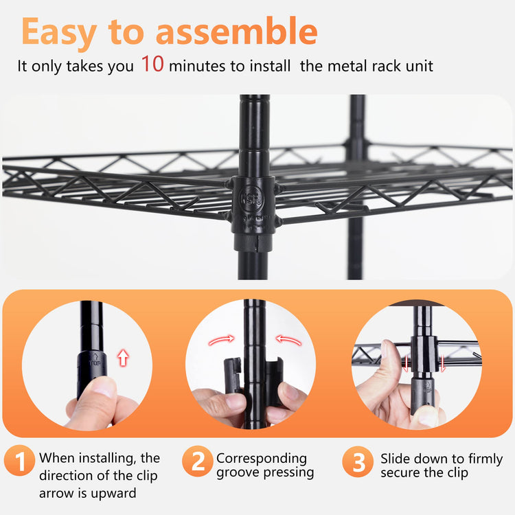 6 Tier Wire Shelving 17L x 12W x 64H Pantry Shelves Storage Rack Shelving Units Adjustable Metal Shelves for Kitchen Commercial Garage Small Places