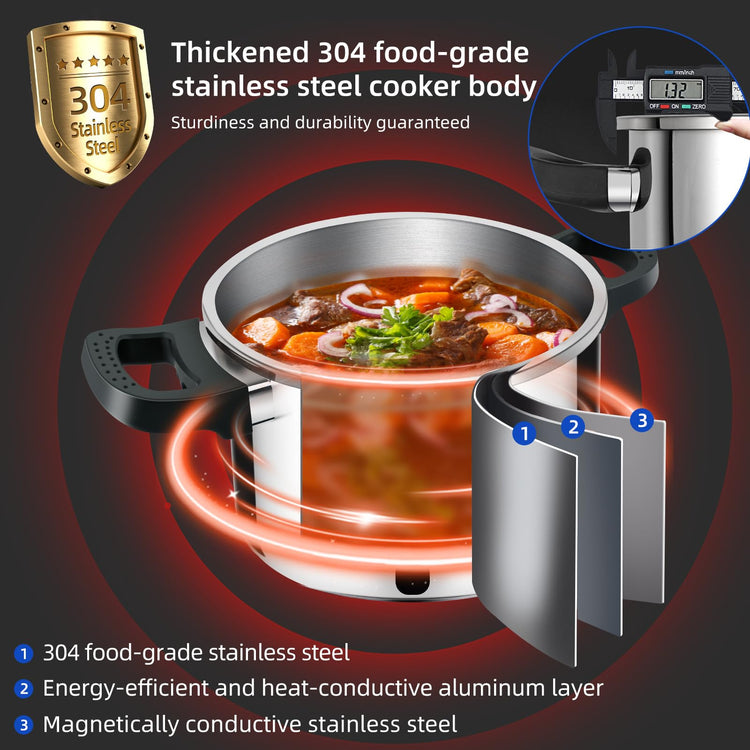 6 Quart Stainless Steel Pressure Cooker