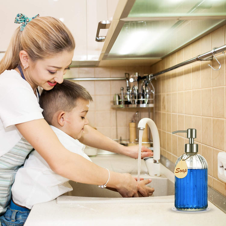 Thick Glass Soap Dispenser with Silicone Pad