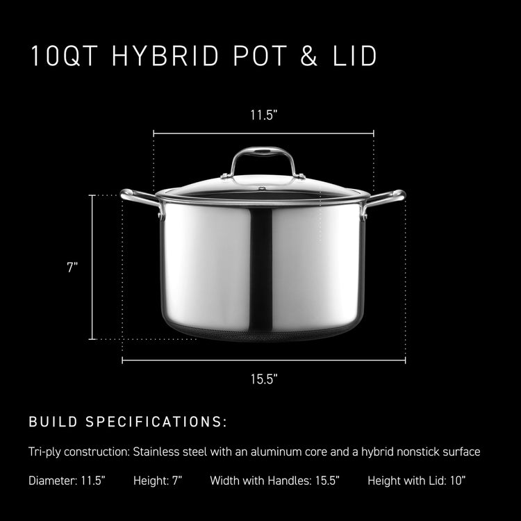 10QT Hybrid Nonstick Braiser Stock Pot with Lid