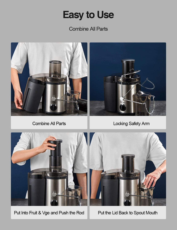 Juicer Machine 500W Centrifugal Juicer with Extra Wide Feed Chute