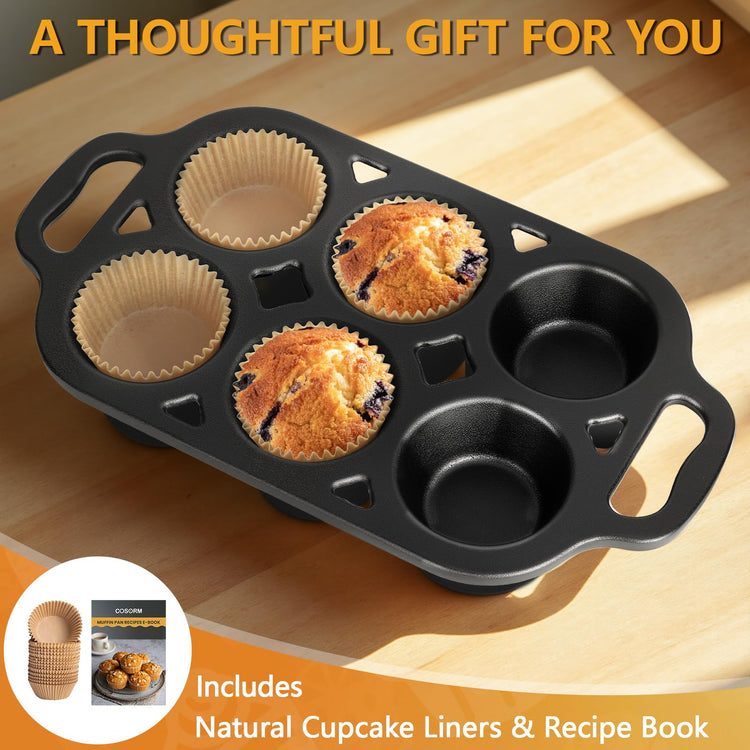 Pre Seasoned Cast Iron Muffin Pan (2 Count)
