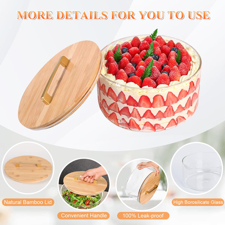 155 oz Glass Trifle Bowl with Lid