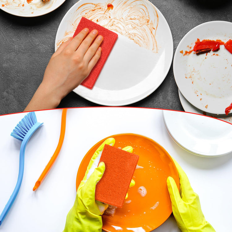 100 Pcs Non Scratch Scouring Pads for Kitchen Dish