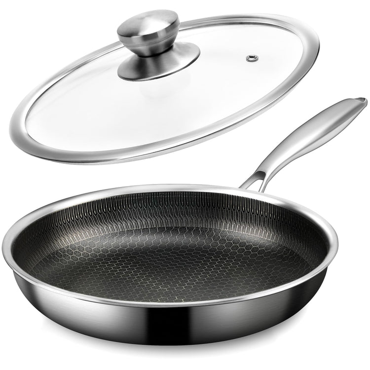 Stainless Steel Frying Pan with Lid