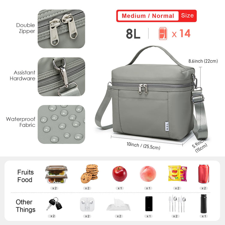 NOL 8L Insulated Lunch Bag for Women